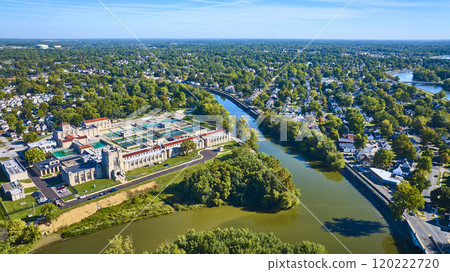 Aerial of Historic Water Treatment Plant and River Harmony 120222720