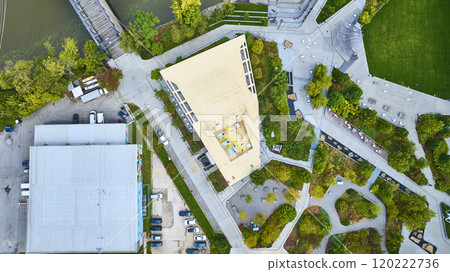 Aerial Urban Design Blend in Promenade Park Fort Wayne Indiana 120222736