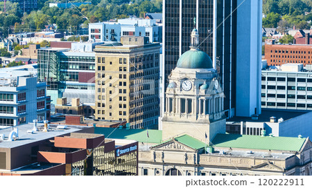 Aerial of Historic Allen Superior Court in Fort Wayne's Urban Landscape 120222911