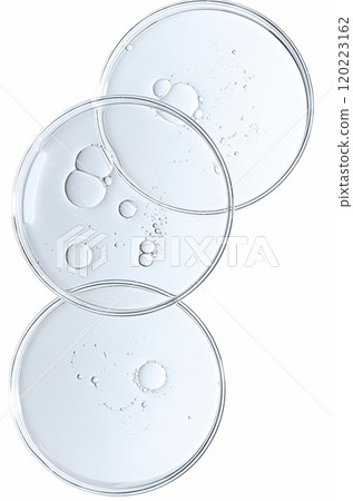 The texture of a cosmetic serum or body gel in a Petri dish. The texture of a cosmetic serum or body gel in a Petri dish. 120223162