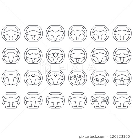 Steering wheel logo vector illustrations 120223360