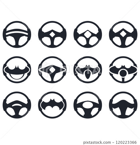 Steering wheel logo vector illustrations 120223366