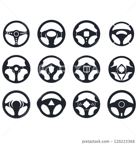 Steering wheel logo vector illustrations Steering wheel logo vector illustrations 120223368