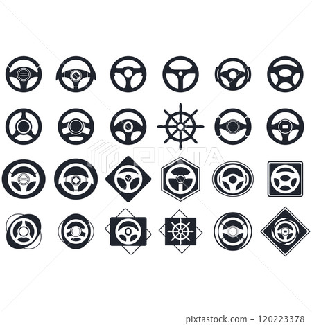 Steering wheel logo vector illustrations 120223378