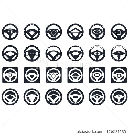 Steering wheel logo vector illustrations 120223383