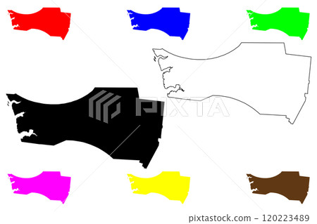 Houston County, State of Tennessee (U.S. county, United States of America, USA, U.S., US) map vector illustration, scribble sketch map 120223489