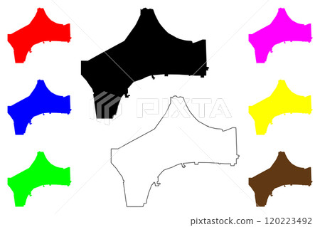 Chester County, State of Tennessee (U.S. county, United States of America, USA, U.S., US) map vector illustration, scribble sketch Chester map 120223492