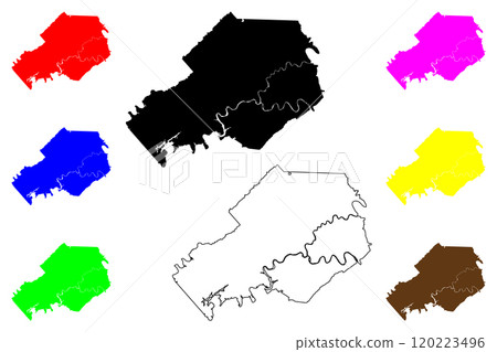 Knox County, State of Tennessee (U.S. county, United States of America, USA, U.S., US) map vector illustration, scribble sketch Knox map 120223496