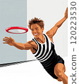 Dynamic Young Athlete Aiming for a Frisbee in an Exciting Sports Scene 120223530