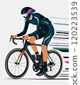 Dynamic Cyclist Illustration Capturing the Essence of Speed and Motion in Cycling 120223539