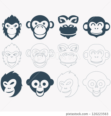 collection of monkey logo collection of monkey logo 120223563