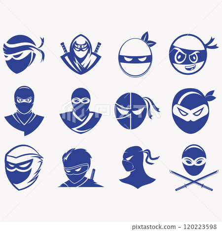 collection of ninja logos 120223598