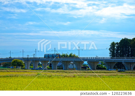 芳賀/宇都宮輕軌燈光線和田園風光 120223636