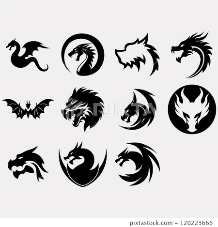 collection of dragon logos 120223666