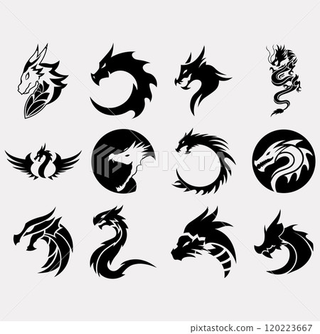 collection of dragon logos collection of dragon logos 120223667
