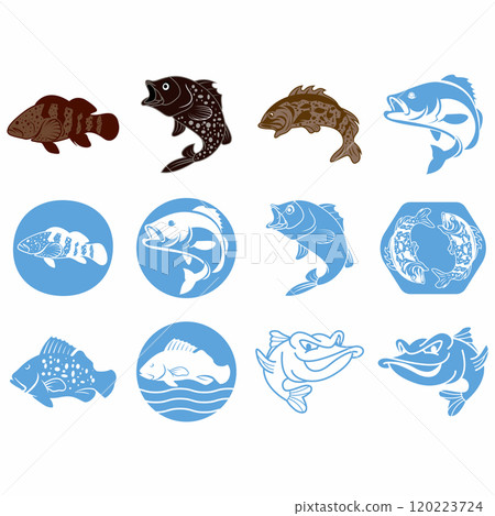 Collection of fish logos Collection of fish logos 120223724