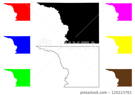 Crockett County, Texas (Counties in Texas, United States of America,USA, U.S., US) map vector illustration, scribble sketch Crockett map 120223761