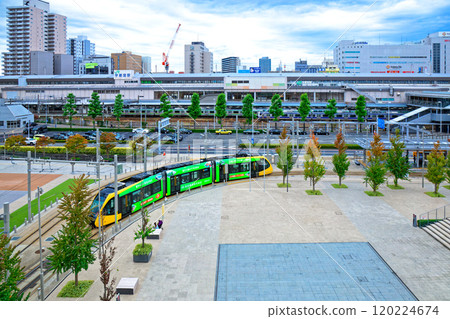 Light line and blue sky, Utsunomiya Station East Exit, Utsunomiya Station East Exit Communication Plaza Light line and blue sky, Utsunomiya Station East Exit, Utsunomiya Station East Exit Communication Plaza 120224674