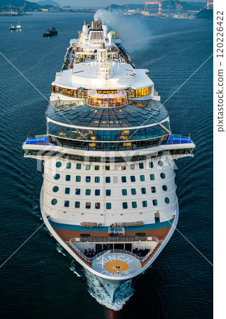 Cruise ship arriving at Nagasaki Port (Spectrum of the Seas) from Megami Ohashi Bridge [Nagasaki City] 120226422