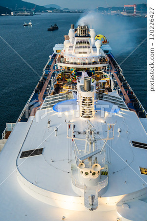 Cruise ship arriving at Nagasaki Port (Spectrum of the Seas) from Megami Ohashi Bridge [Nagasaki City] 120226427