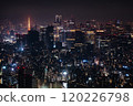 Tokyo Tower and downtown night view shrouded in mist 120226798