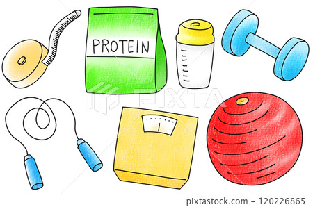 Easy simple diet and muscle training set Analog style Easy simple diet and muscle training set Analog style 120226865