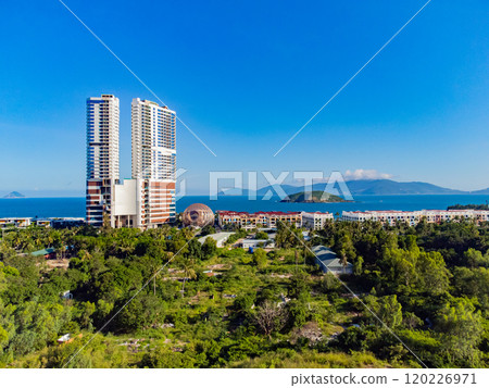 Modern architecture by the sea.   120226971