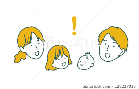 A simple family illustration of a happy couple and their child A simple family illustration of a happy couple and their child 120227036