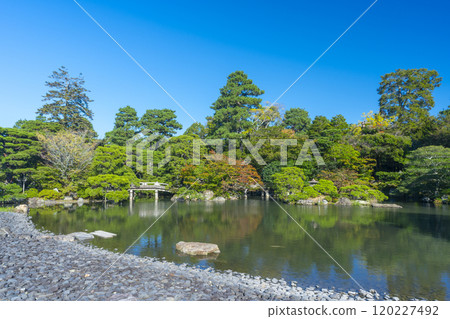秋天的京都御所禦池花園 120227492