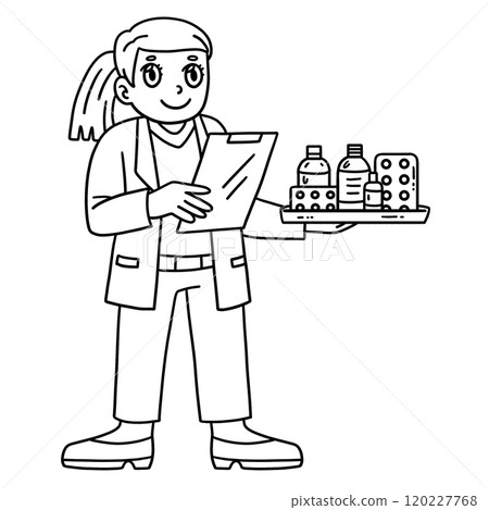 Female Doctor with Bottles of Medicine Isolated Female Doctor with Bottles of Medicine Isolated 120227768
