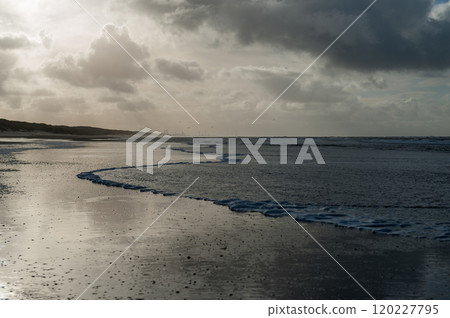 Beach reflection in North Holland Beach reflection in North Holland 120227795