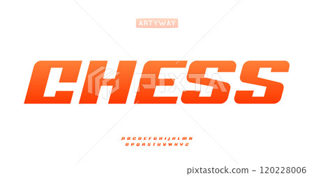 Angular wide alphabet, bold dynamic font, sporty sleek typography, geometric racing typeface, powerful esports character, fast modern design. Vector typeset. 120228006