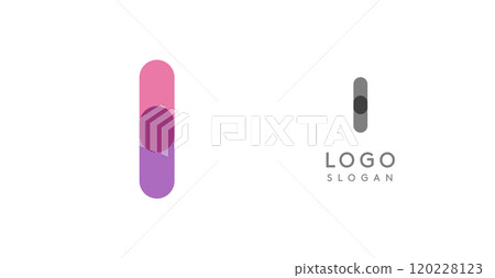 Soft rounded trendy logo, geometric colorful letter I with a modern tech feel, playful monogram design for corporate identity, creative branding, logotype template. Vector logotype Soft rounded trendy logo, geometric colorful letter I with a modern tech feel, playful monogram design for corporate identity, creative branding, logotype template. Vector logotype 120228123