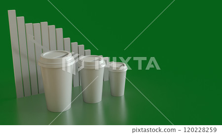 The Coffee cup and chart for food and Health concept 3d rendering. 120228259