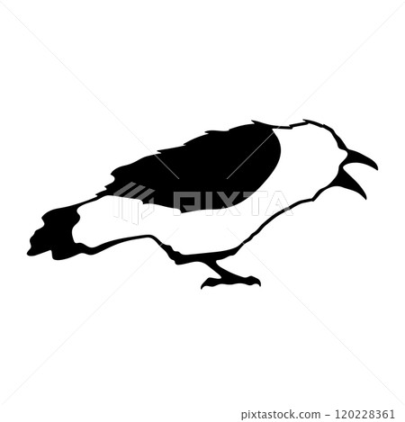 Bird Raven Crow Black Silhouette for Icon. Bird Raven Crow Black Silhouette for Icon. 120228361
