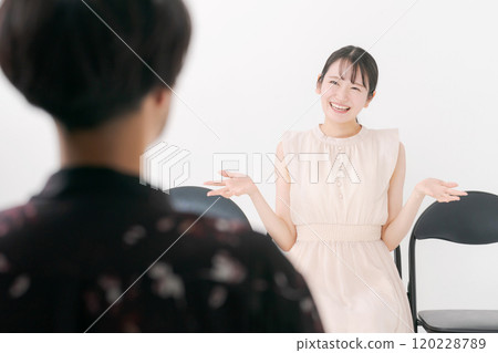 Woman auditioning Woman auditioning 120228789
