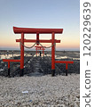 Underwater torii gate at low tide 120229639