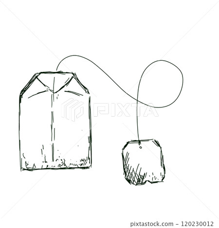 Tea Bag With String And Blank Label Graphic Black And White Illustration Sketch For Printing And Web Design Tea Bag With String And Blank Label Graphic Black And White Illustration Sketch For Printing And Web Design 120230012
