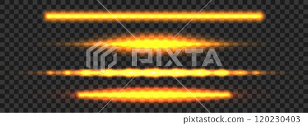 Glowing golden neon tube lamp set. Led light line beam collection. Bright luminous fluorescent bar stick lines. Shining warm color strip element pack to divide, separate, decorate. Vector illustration Glowing golden neon tube lamp set. Led light line beam collection. Bright luminous fluorescent bar stick lines. Shining warm color strip element pack to divide, separate, decorate. Vector illustration 120230403