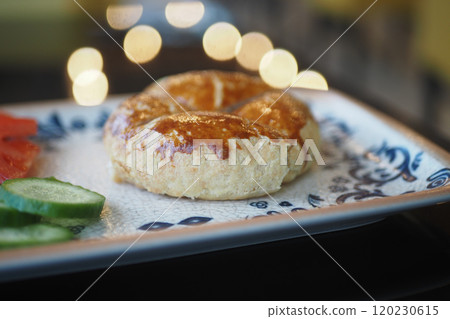 A Delicious and Visually Appealing Pastry with Garnishes Displayed on an Elegant Plate A Delicious and Visually Appealing Pastry with Garnishes Displayed on an Elegant Plate 120230615