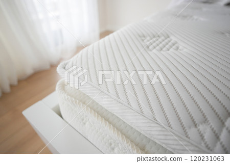 Background of comfortable mattress, top view  120231063