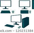 桌上型計算機和周邊設備的插圖集 120231384