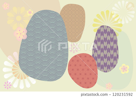 Chinese Japanese New Year background illustration horizontal 120231592