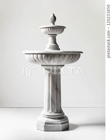 Elegant marble fountain with intricate design, perfect for enhancing outdoor spaces. 120231650