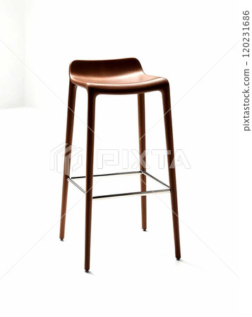 Stylish brown bar stool with minimalist design for modern interiors. 120231686