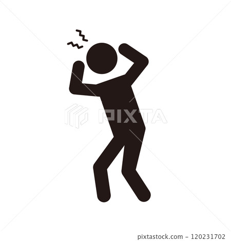 Headache person pictogram icon Headache person pictogram icon 120231702