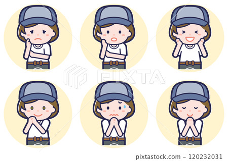 Greengrocer woman pose set_04 120232031