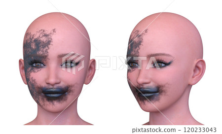 Female face up - Stock Illustration [120233043] - PIXTA
