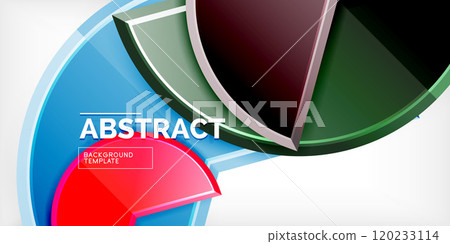 Glass reflective geometric round shapes background. Vector Illustration For Wallpaper, Banner, Background, Card, Book Illustration, landing page 120233114