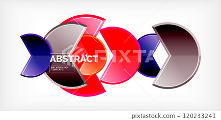 Trendy round shapes with triangular angle design element. Vector Illustration For Wallpaper, Banner, Background, Card, Book Illustration, landing page Trendy round shapes with triangular angle design element. Vector Illustration For Wallpaper, Banner, Background, Card, Book Illustration, landing page 120233241